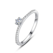 Bague Classique Dorée Zircone en Argent 925 Liora®