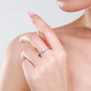 Bague Classique Dorée Zircone en Argent 925 Liora®