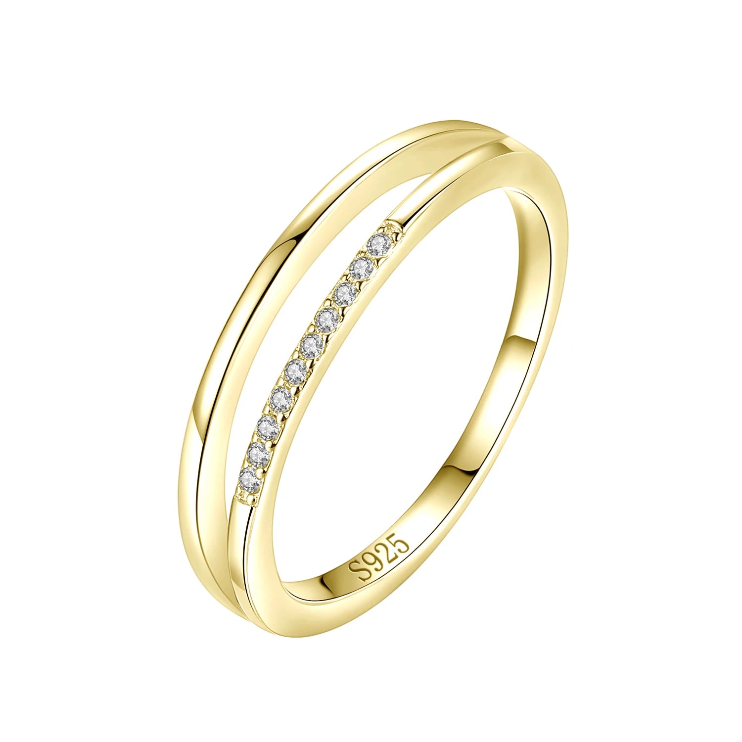 Bague Dorée Zircone en Argent 925 Liora®
