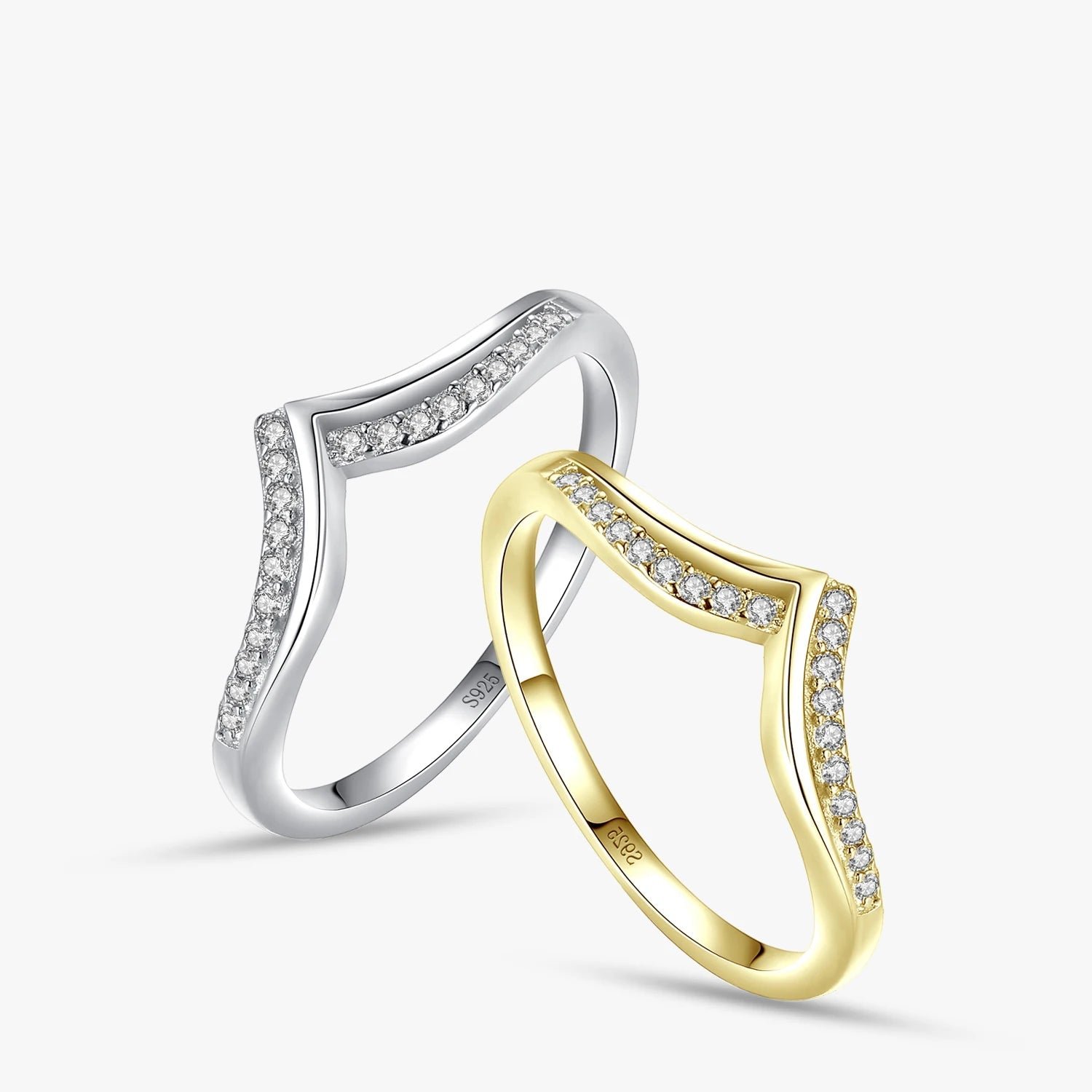 Bague V Zircone en Argent 925 Liora®