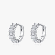 Créoles Rectangulaires Zircone en Argent 925 Liora®