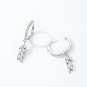 Boucles d’Oreilles Feuille Zircone en Argent 925 Liora®