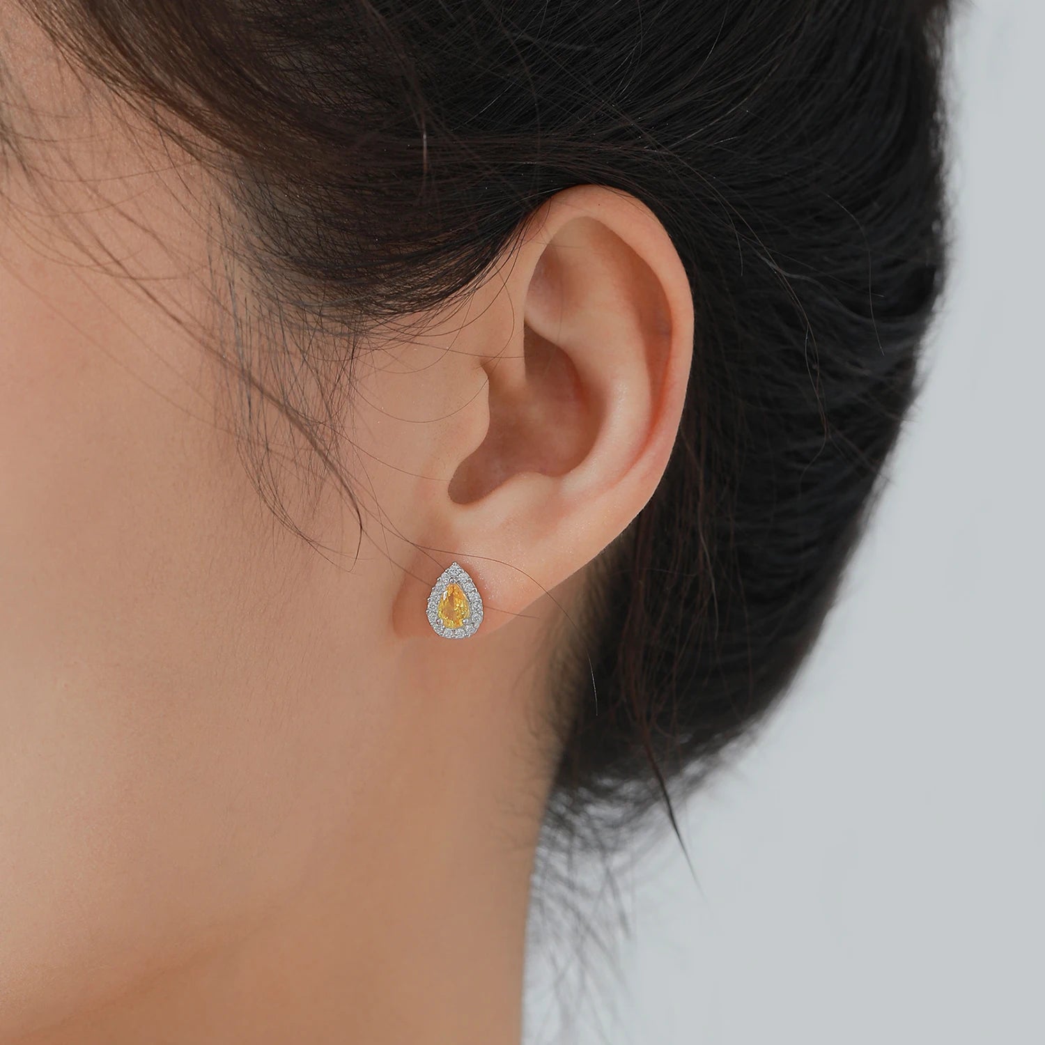Parure Goutte Zircone Jaune en Argent 925 Liora®