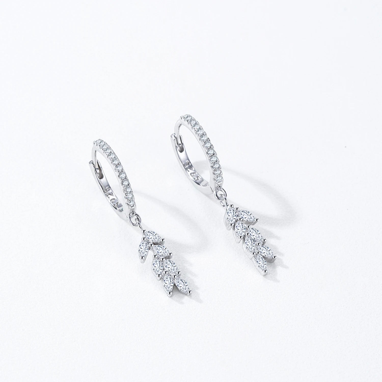 Boucles d’Oreilles Feuille Zircone en Argent 925 Liora®