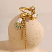 Bague Fleur & Insecte en 18k
