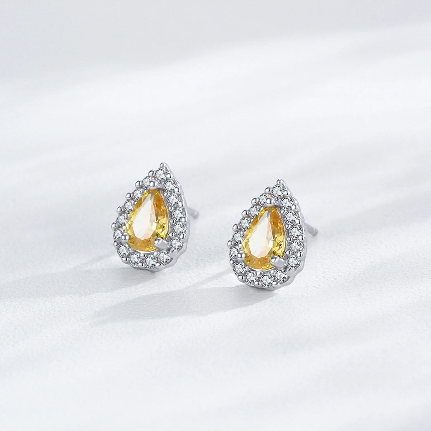 Parure Goutte Zircone Jaune en Argent 925 Liora®