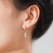Boucles d’Oreilles Feuille Zircone en Argent 925 Liora®
