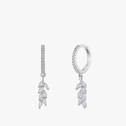 Boucles d’Oreilles Feuille Zircone en Argent 925 Liora®