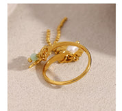 Bague Fleur & Insecte en 18k
